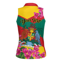Personalized Grenada Independence Day 1974 Women Sleeveless Polo Shirt La Gwinad Dove Armadillo Together - Wonder Print Shop