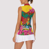 Personalized Grenada Independence Day 1974 Women Sleeveless Polo Shirt La Gwinad Dove Armadillo Together - Wonder Print Shop