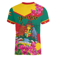 Personalized Grenada Independence Day 1974 Women V-Neck T-Shirt La Gwinad Dove Armadillo Together - Wonder Print Shop
