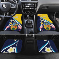 Turks and Caicos Islands Car Mats Coat Of Arms Tropical Flowers