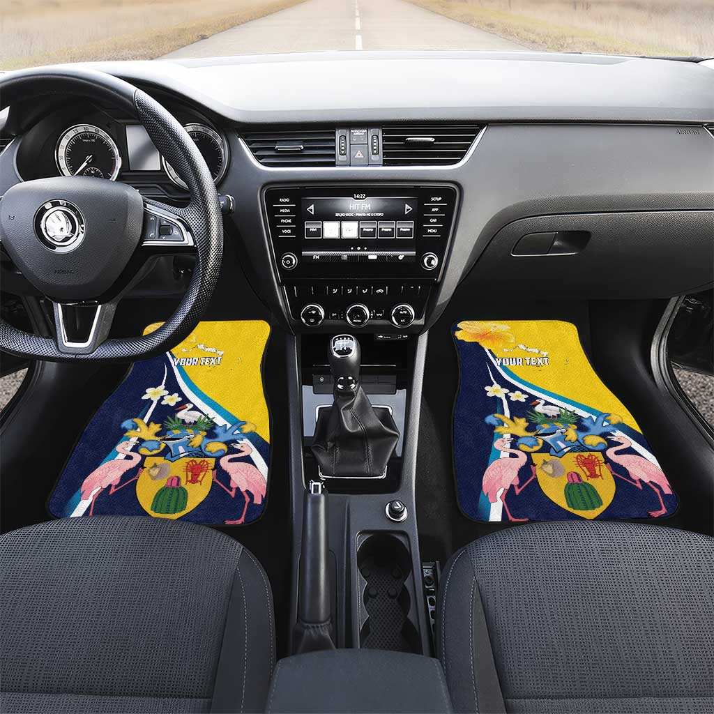 Turks and Caicos Islands Car Mats Coat Of Arms Tropical Flowers