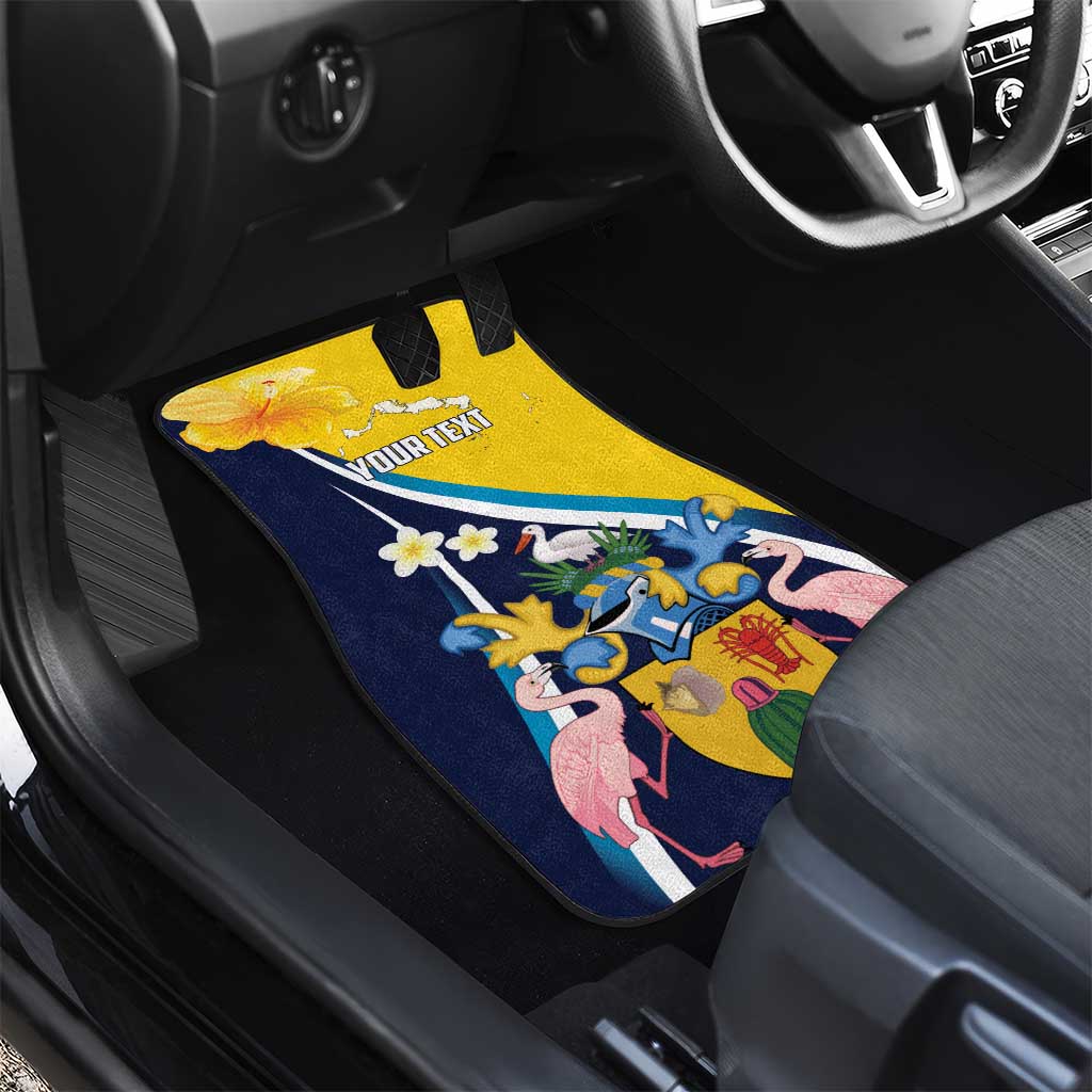Turks and Caicos Islands Car Mats Coat Of Arms Tropical Flowers