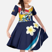 Personalised Turks and Caicos Islands Family Matching Off Shoulder Maxi Dress and Hawaiian Shirt Coat Of Arms Tropical Flowers