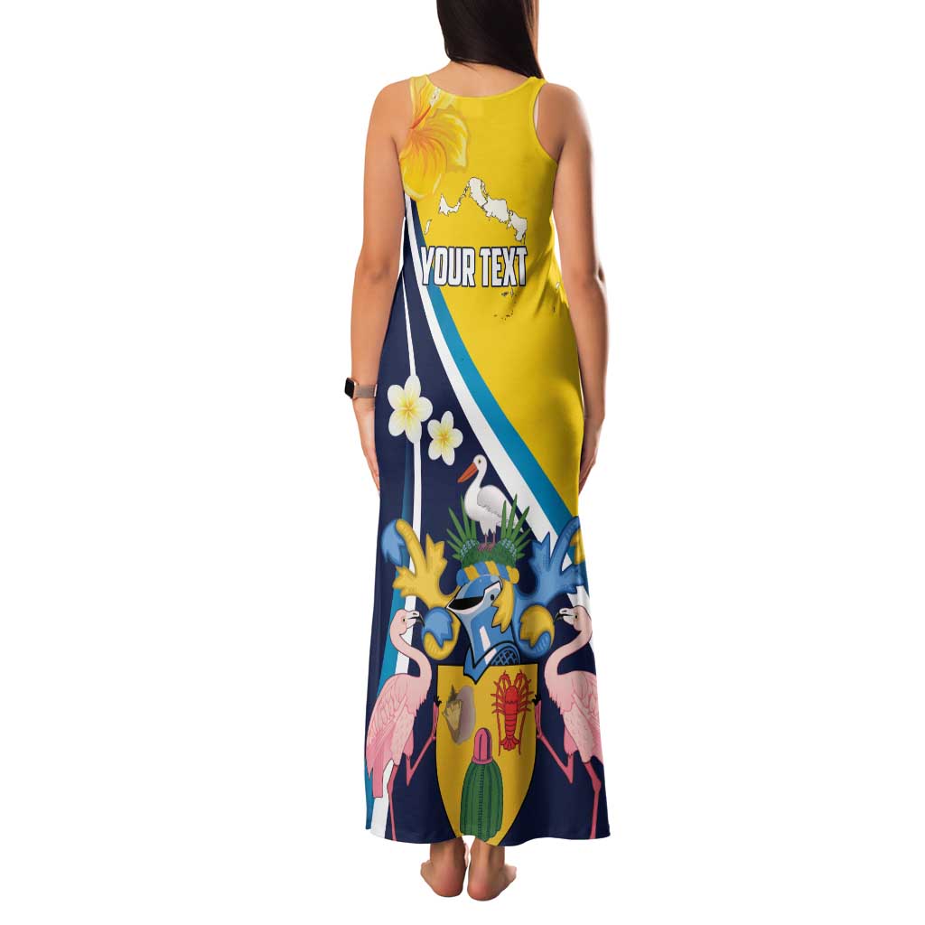 Personalised Turks and Caicos Islands Family Matching Tank Maxi Dress and Hawaiian Shirt Coat Of Arms Tropical Flowers
