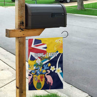 Turks and Caicos Islands Garden Flag Coat Of Arms Tropical Flowers