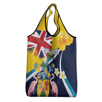 Turks and Caicos Islands Grocery Bag Coat Of Arms Tropical Flowers