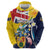 Personalised Turks and Caicos Islands Hoodie Coat Of Arms Tropical Flowers