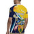 Personalised Turks and Caicos Islands Rugby Jersey Coat Of Arms Tropical Flowers