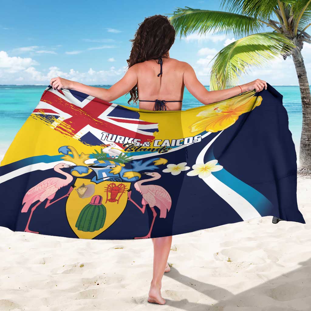 Turks and Caicos Islands Sarong Coat Of Arms Tropical Flowers