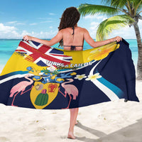 Turks and Caicos Islands Sarong Coat Of Arms Tropical Flowers