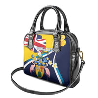Turks and Caicos Islands Shoulder Handbag Coat Of Arms Tropical Flowers