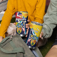 Personalised Turks and Caicos Islands Tumbler Cup Coat Of Arms Tropical Flowers