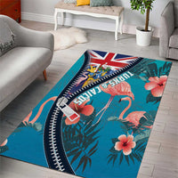 Turks and Caicos Islands Flamingo Area Rug Zipper Stylized