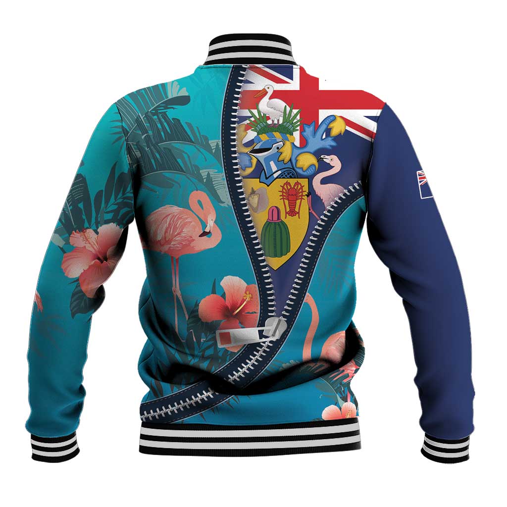 Turks and Caicos Islands Flamingo Baseball Jacket Zipper Stylized