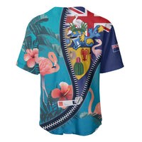 Turks and Caicos Islands Flamingo Baseball Jersey Zipper Stylized