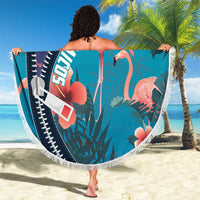 Turks and Caicos Islands Flamingo Beach Blanket Zipper Stylized