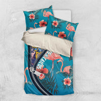 Turks and Caicos Islands Flamingo Bedding Set Zipper Stylized