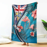 Turks and Caicos Islands Flamingo Blanket Zipper Stylized