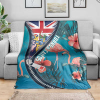 Turks and Caicos Islands Flamingo Blanket Zipper Stylized