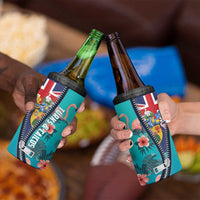 Turks and Caicos Islands Flamingo 4 in 1 Can Cooler Tumbler Zipper Stylized