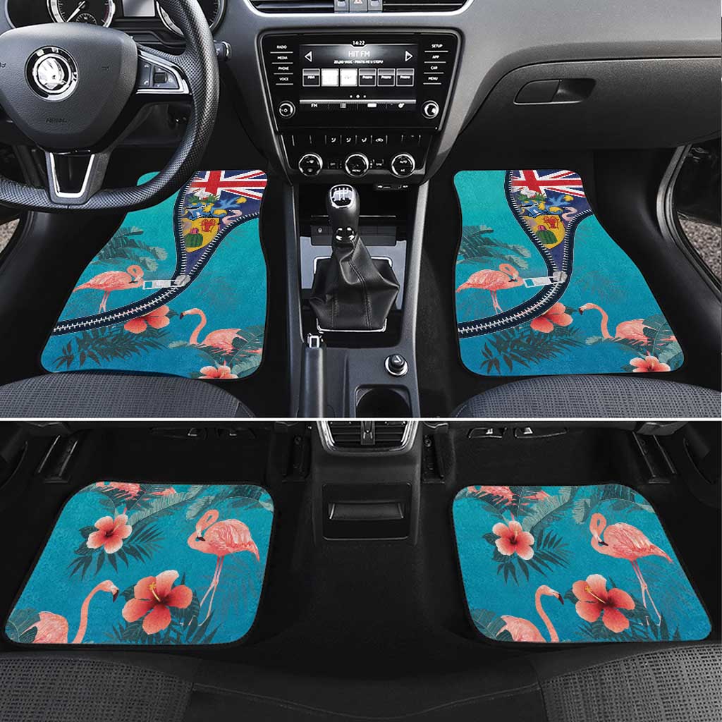 Turks and Caicos Islands Flamingo Car Mats Zipper Stylized