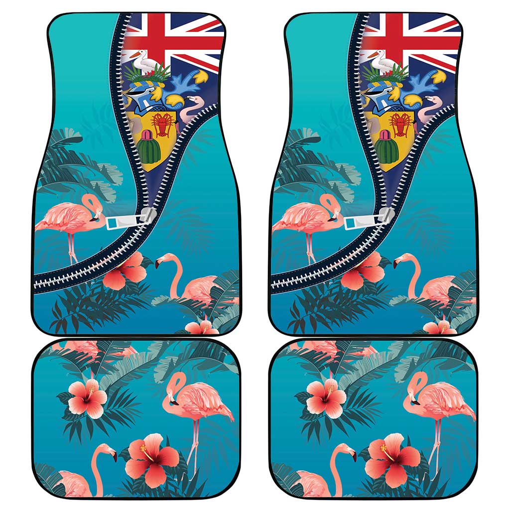 Turks and Caicos Islands Flamingo Car Mats Zipper Stylized