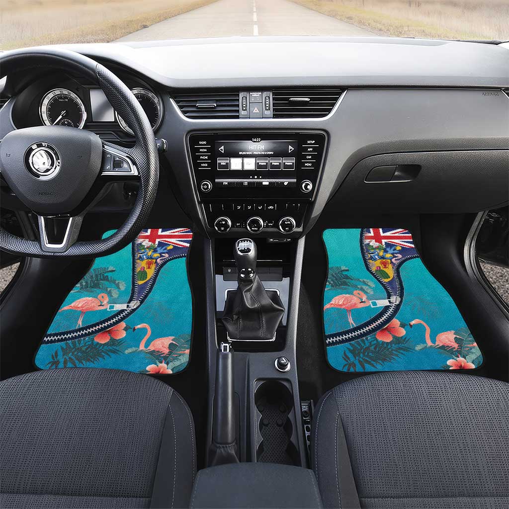 Turks and Caicos Islands Flamingo Car Mats Zipper Stylized