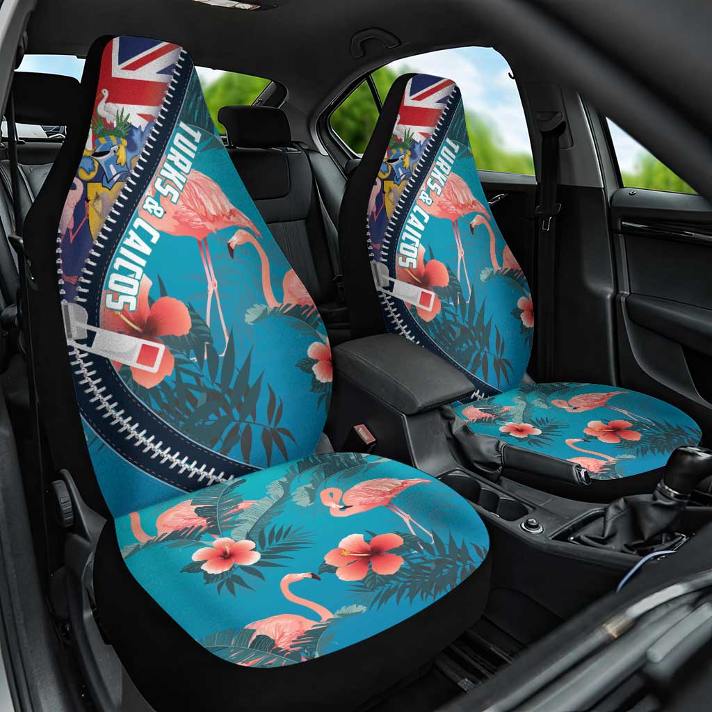 Turks and Caicos Islands Flamingo Car Seat Cover Zipper Stylized