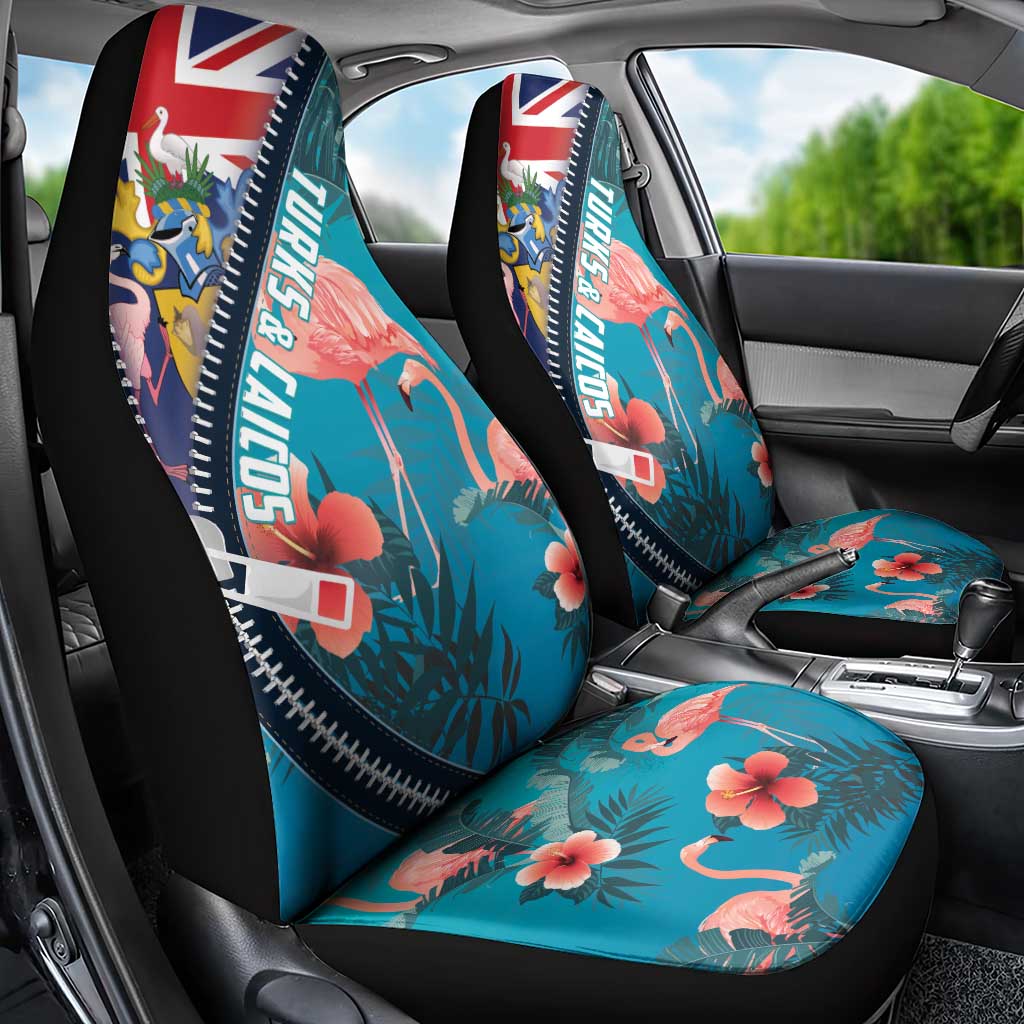 Turks and Caicos Islands Flamingo Car Seat Cover Zipper Stylized