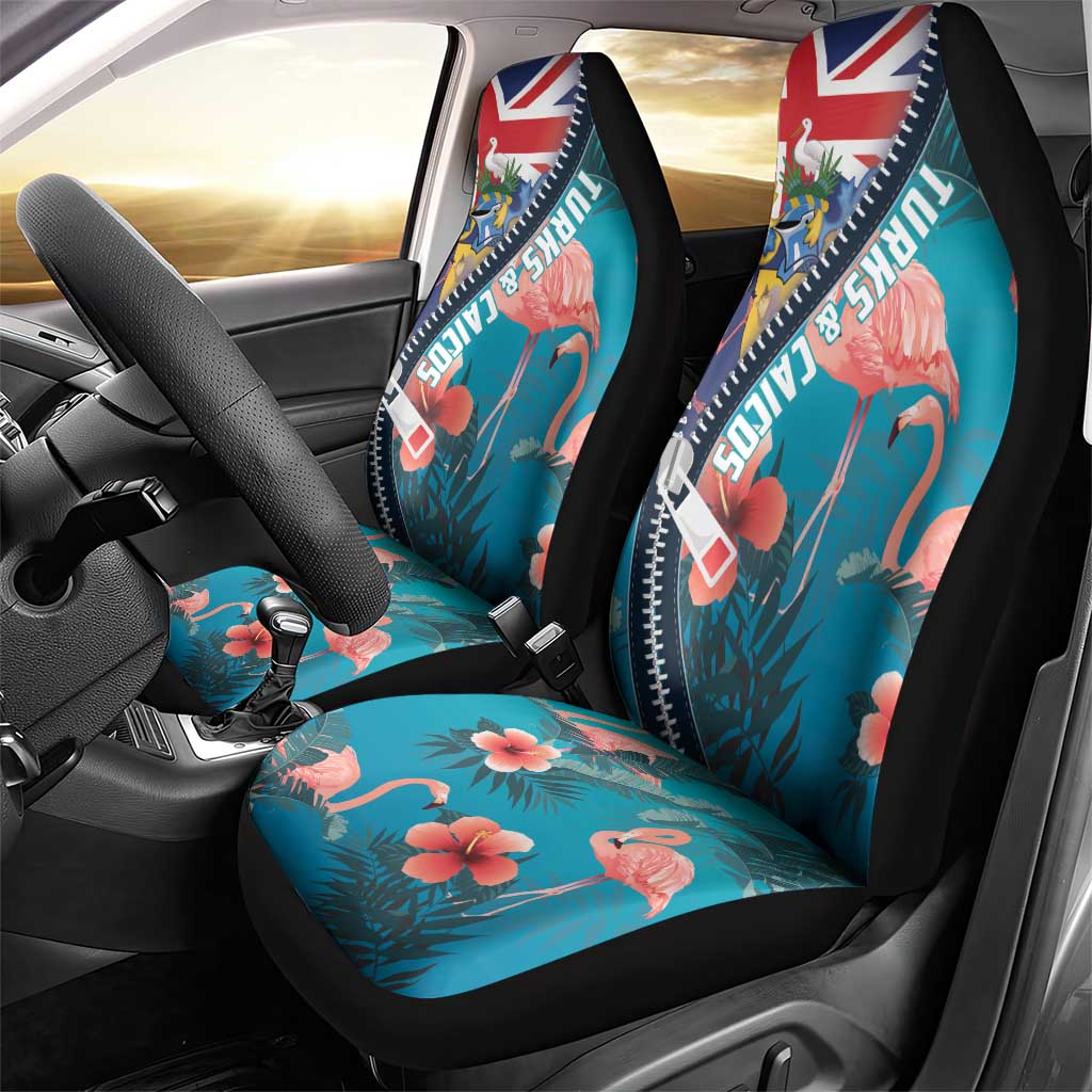 Turks and Caicos Islands Flamingo Car Seat Cover Zipper Stylized