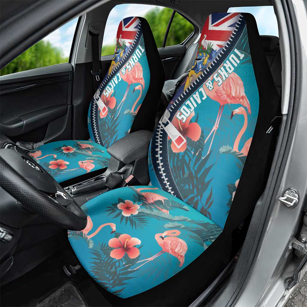 Turks and Caicos Islands Flamingo Car Seat Cover Zipper Stylized