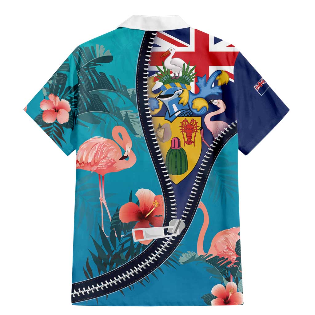 Turks and Caicos Islands Flamingo Family Matching Mermaid Dress and Hawaiian Shirt Zipper Stylized