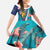 Turks and Caicos Islands Flamingo Family Matching Summer Maxi Dress and Hawaiian Shirt Zipper Stylized