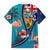 Turks and Caicos Islands Flamingo Family Matching Summer Maxi Dress and Hawaiian Shirt Zipper Stylized