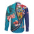 Turks and Caicos Islands Flamingo Family Matching Summer Maxi Dress and Hawaiian Shirt Zipper Stylized