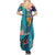 Turks and Caicos Islands Flamingo Family Matching Summer Maxi Dress and Hawaiian Shirt Zipper Stylized