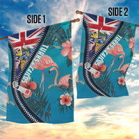 Turks and Caicos Islands Flamingo Garden Flag Zipper Stylized