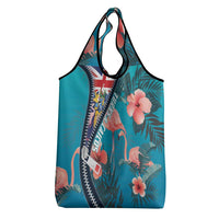 Turks and Caicos Islands Flamingo Grocery Bag Zipper Stylized