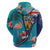 Turks and Caicos Islands Flamingo Hoodie Zipper Stylized