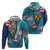 Turks and Caicos Islands Flamingo Hoodie Zipper Stylized