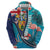 Turks and Caicos Islands Flamingo Hoodie Zipper Stylized