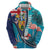 Turks and Caicos Islands Flamingo Hoodie Zipper Stylized