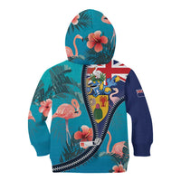 Turks and Caicos Islands Flamingo Kid Hoodie Zipper Stylized