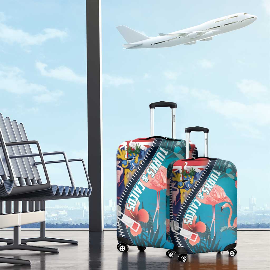 Turks and Caicos Islands Flamingo Luggage Cover Zipper Stylized