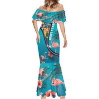 Turks and Caicos Islands Flamingo Mermaid Dress Zipper Stylized