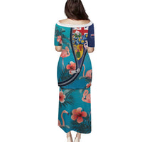 Turks and Caicos Islands Flamingo Puletasi Zipper Stylized