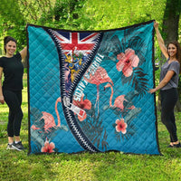 Turks and Caicos Islands Flamingo Quilt Zipper Stylized