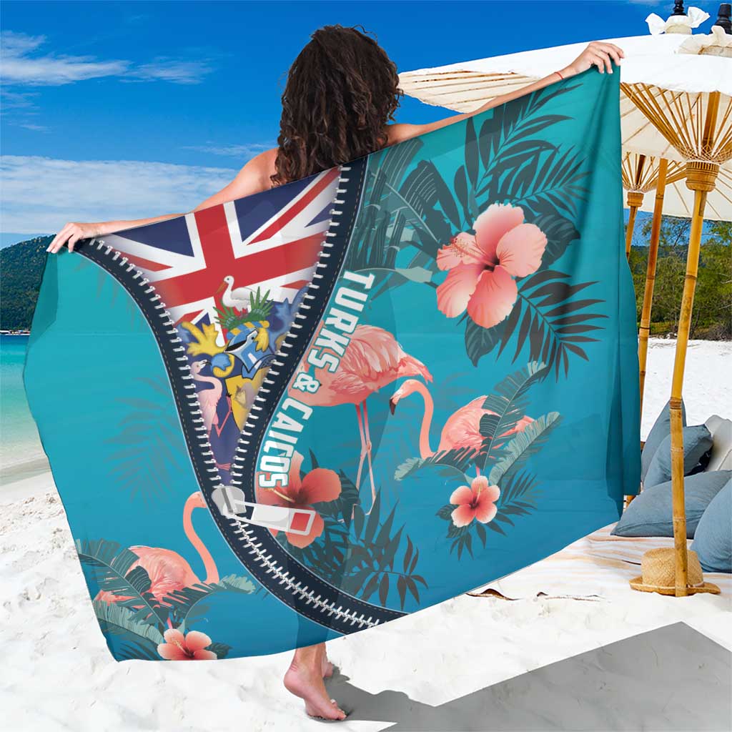 Turks and Caicos Islands Flamingo Sarong Zipper Stylized