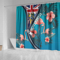 Turks and Caicos Islands Flamingo Shower Curtain Zipper Stylized