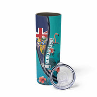 Turks and Caicos Islands Flamingo Skinny Tumbler Zipper Stylized